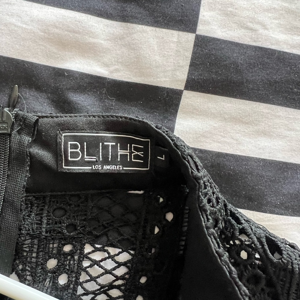 Blithe Large Black Crochet Romper - image 5